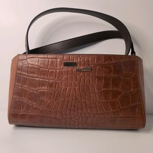 NetWork Genuine Crocodile Embossed Leather Crossbody Handbag